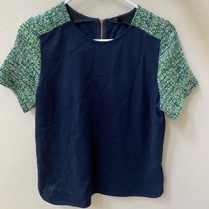 J. Crew shirt with patterned sleeves